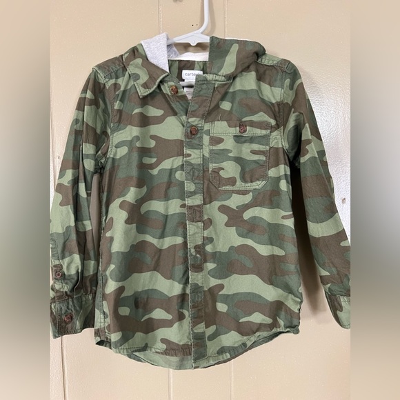 Carter's Other - Boys camo button down with hoodie